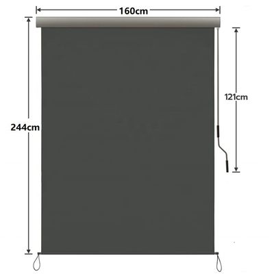 UV Protection Drop Awning with Hand-cranked Box for Balcony and Patio Vertical Awning