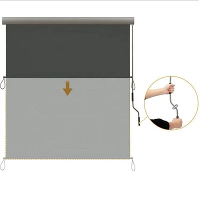 UV Protection Drop Awning with Hand-cranked Box for Balcony and Patio Vertical Awning