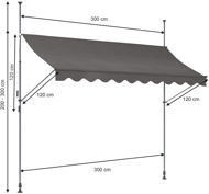 Polyester Fabric Balcony Manual Gearbox Awning with Gray Frame and Anti-UV Treatment